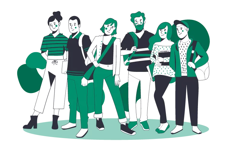 indique-empreendedores-quantosobra vetor de vários amigos lado a lado